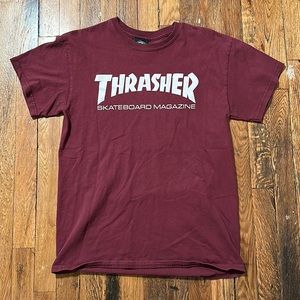 Thrasher Logo T-shirt - Medium, Burgundy